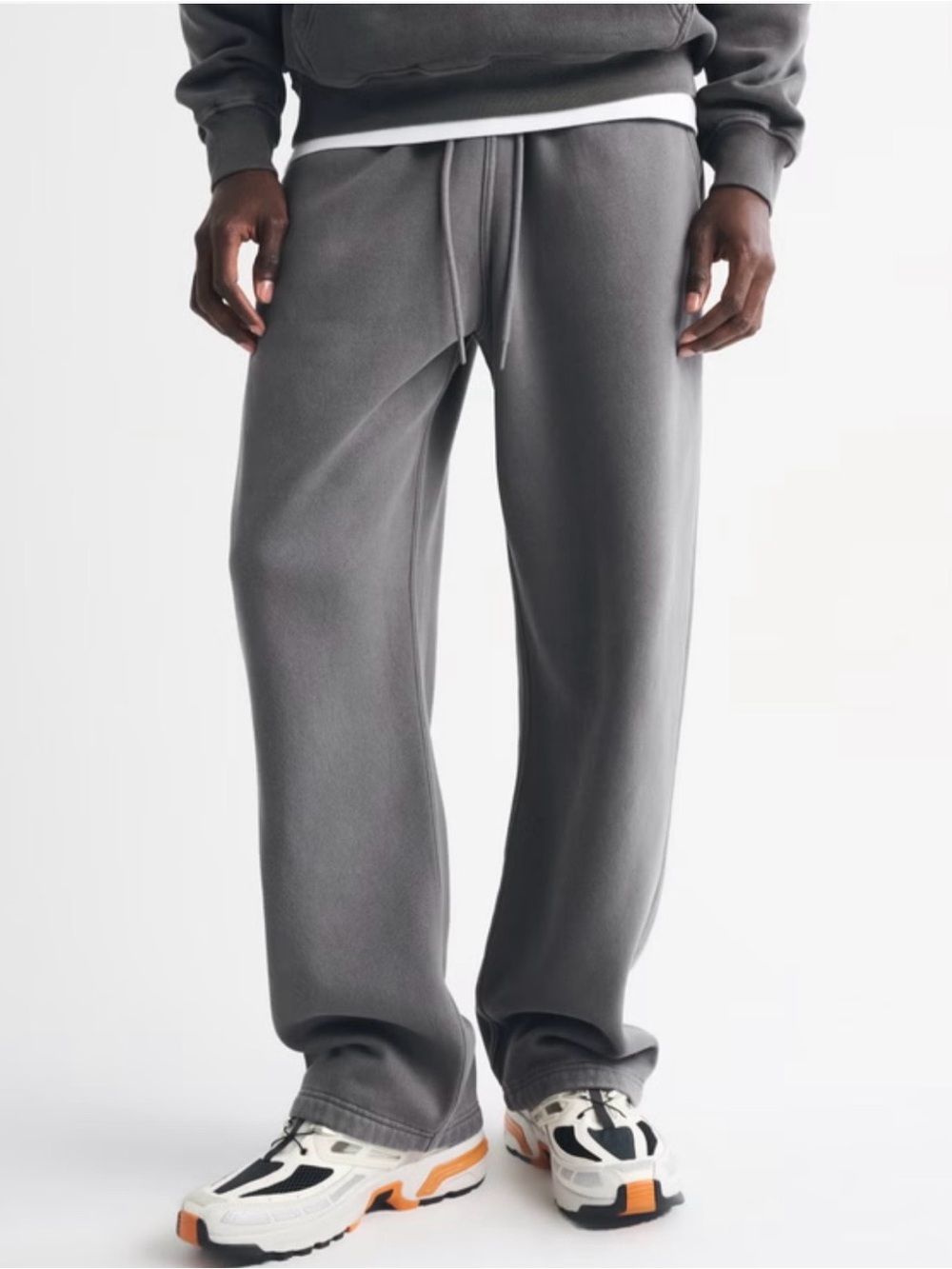 Abercrombie Men's Essential Baggy Open Hem Sweatpants XL Dark Gray